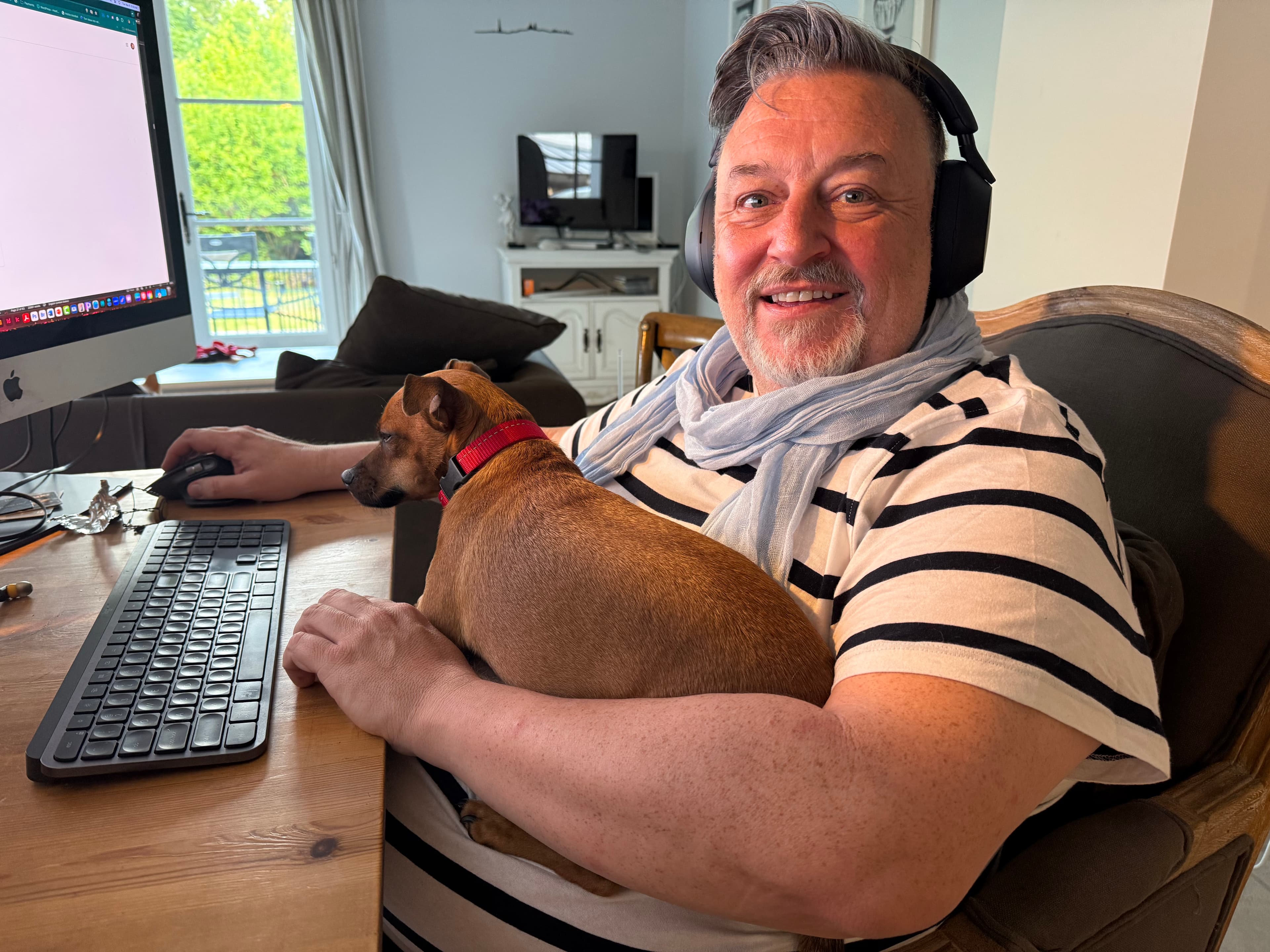 Christopher Goodsell working from his home in France